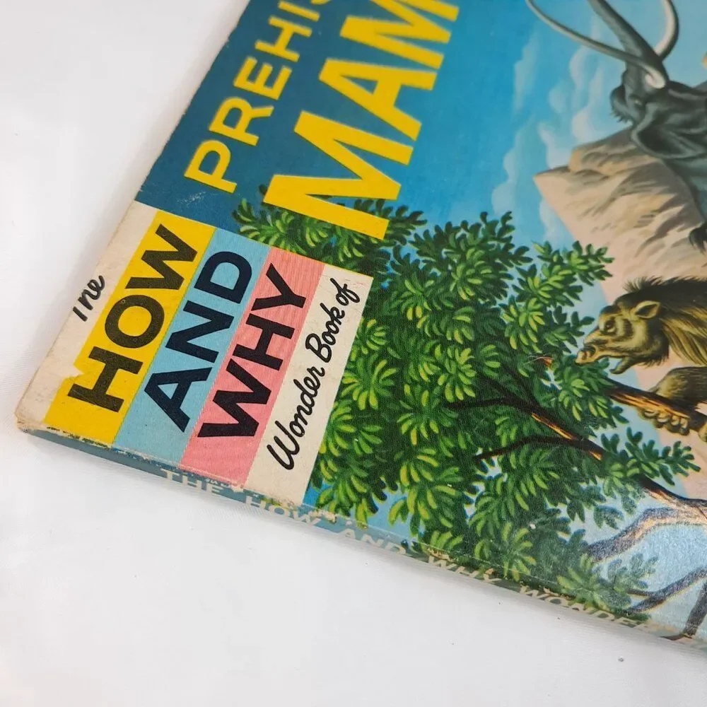 Vintage The How & Why Wonder‎ Book Of Prehistoric Mammals kids 1972 animals pics